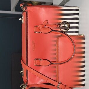 Henri Bendel West 57th Turnlock Key Ombre Satchel with Wallet New